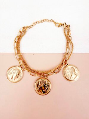 Bracelet Ulysse, pièce dorée