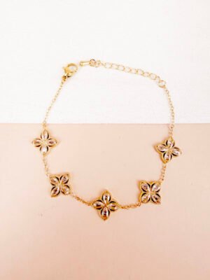 Bracelet Marli, strass trèfle