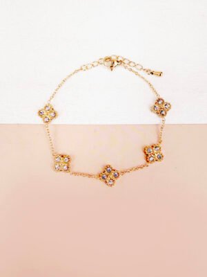 Bracelet Rosa, strass fleur