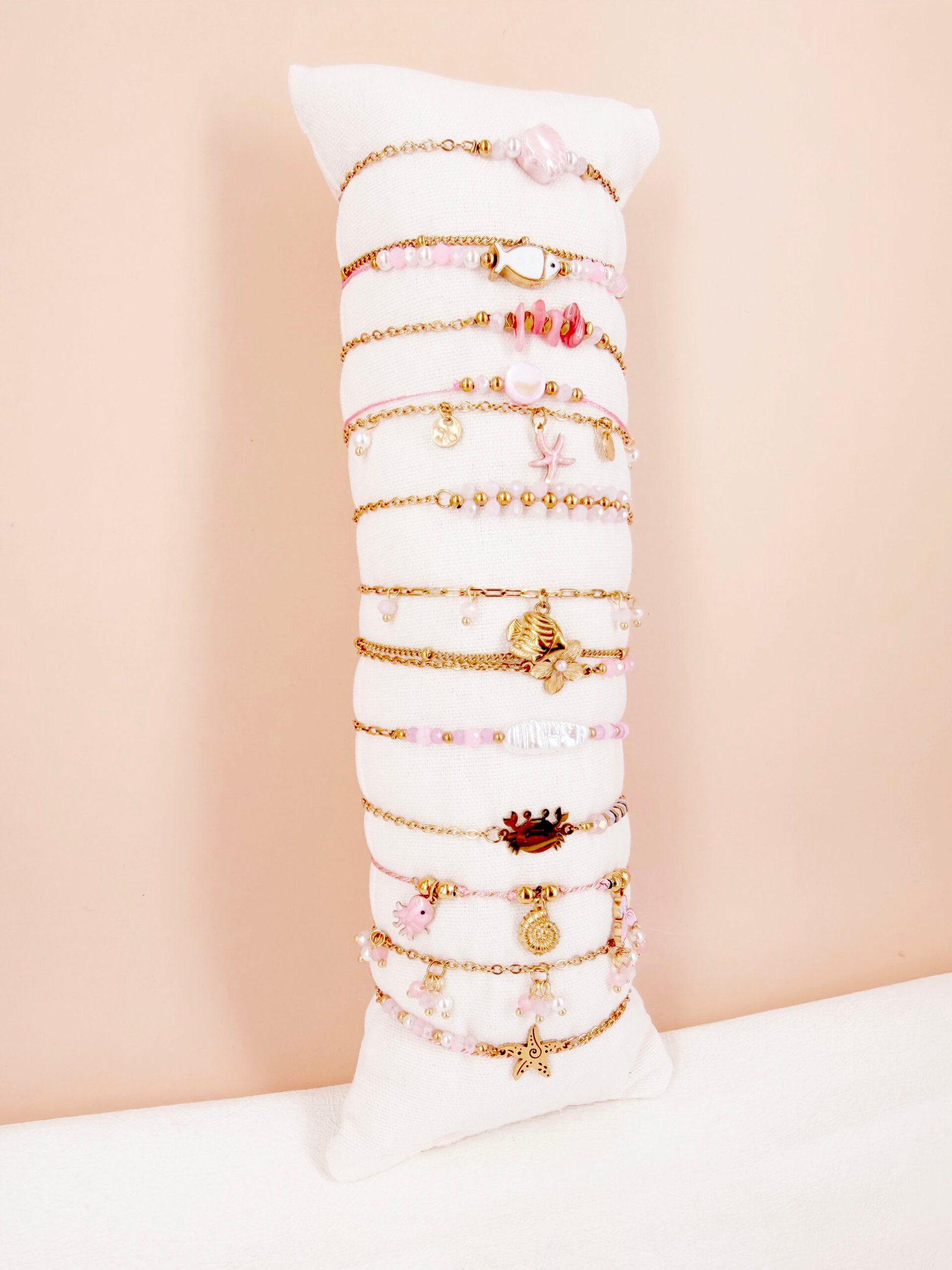 Lot de 12 bracelets "océan" en acier Inoxydable - Rose – Image 3