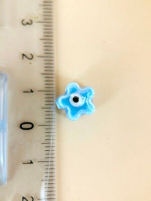 2 perles céramique fleur avec oeil