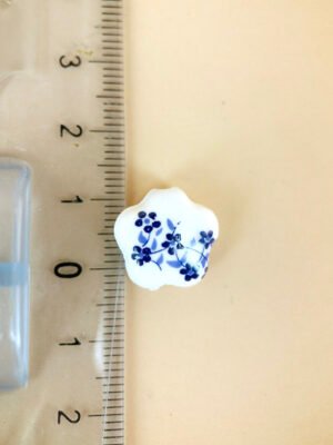 2 perles céramique motif fleur