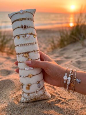 Lot de 12 bracelets « océan » en acier Inoxydable – Blanc