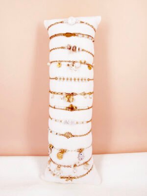 Lot de 12 bracelets « océan » en acier Inoxydable – Blanc