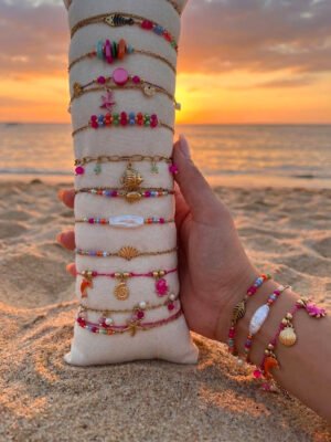 Lot de 12 bracelets « océan » en acier Inoxydable – Multicolore