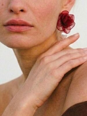 Boucles d&rsquo;Oreilles « Pétales de Soie » – Fleurs en Filigrane et Cristal