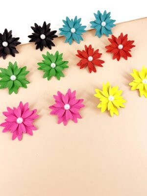 Lot de 12 Paires – Boucles d&rsquo;Oreilles « Stella Floral » en Acrylique Mat