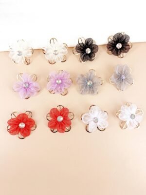 Lot de 12 Paires – Boucles d&rsquo;Oreilles « Eclat de Tulle » en Acrylique Mat