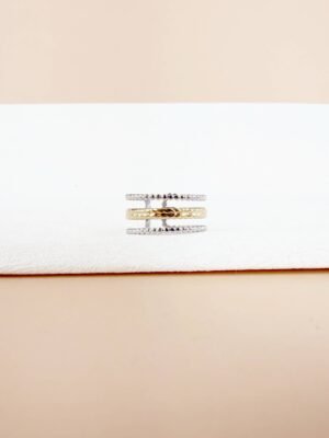 Bague Ajustable « Alliance Tricolore » – Acier Inoxydable