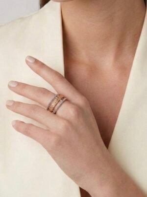 Bague Ajustable « Alliance Tricolore » – Acier Inoxydable