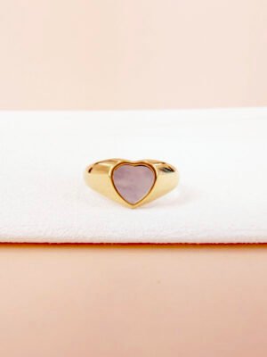 Bagues Love Signet en acier inoxydable