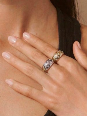 Bague Dome Étoilé en acier inoxydable