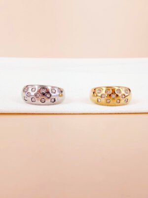 Bague Dome Étoilé en acier inoxydable