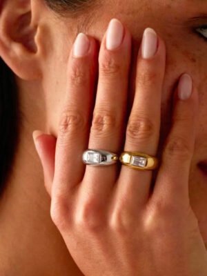 Bague Éclat Diamant en acier inoxydable