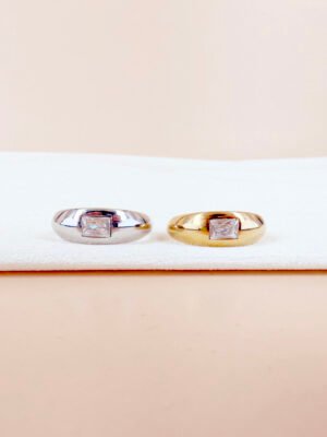 Bague Éclat Diamant en acier inoxydable