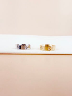 Bague Trèfle d’Éclat en acier inoxydable