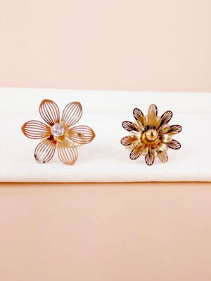 Lot de 2 bagues Fleurs