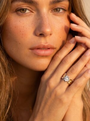 Bague Flora – Fleur argent doré