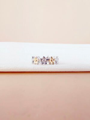 Bague Gabrielle fleurs argent doré