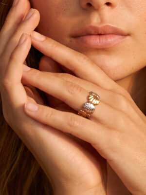 Bague Éléonore coquillage argent doré