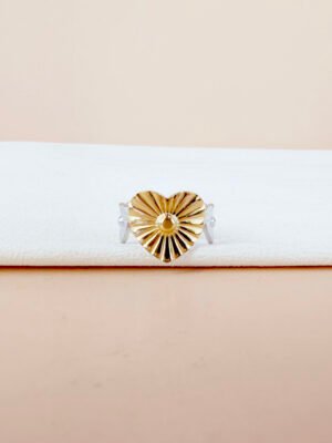 Bague Louise coeur argent doré