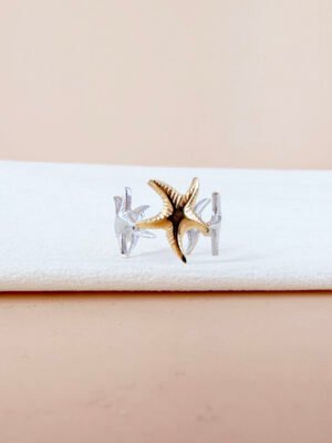 Bague Adélaïde étoile de mer argent doré