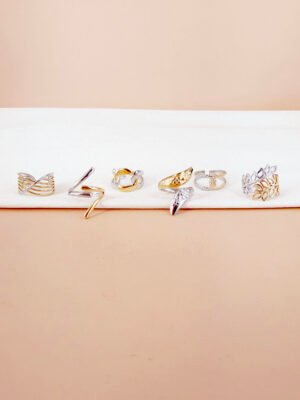 Lot de 6 bagues argent doré Sierra