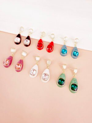 Boucles d&rsquo;oreilles strass Éos