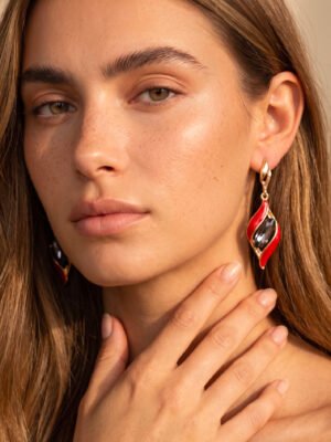 Boucles d&rsquo;oreilles strass Nyx