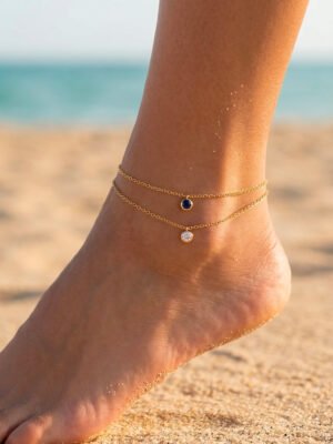 Chaine cheville Tess – strass rond pendant