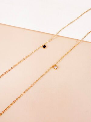 Chaine cheville Tess – strass rond pendant