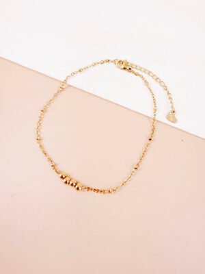Chaine cheville Yael – Perles dorées