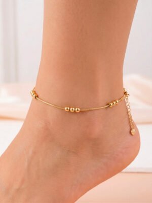 Chaine cheville Isora – Perles dorées