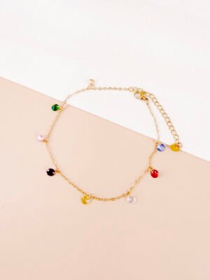 Chaine cheville Solange – Strass coloré pendant