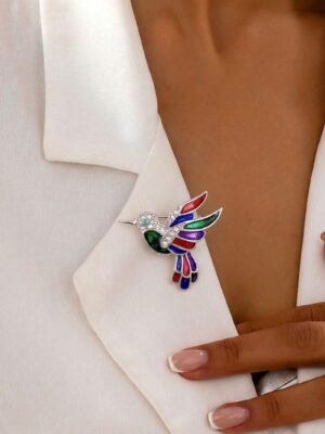Broche Colibri Tropical aux Ailes Multicolores