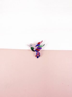 Broche Colibri Tropical aux Ailes Multicolores