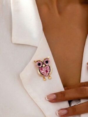 Broche Le Hibou Douceur aux Yeux d&rsquo;Onyx