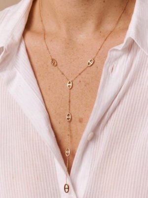 Collier Y Zita – Maille marine