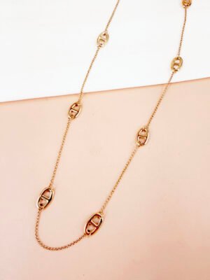 Sautoir Riviera maille marine en acier inoxydable