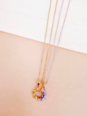 Double collier pendentif couple amitié Aphrodite