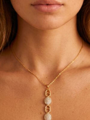 Collier Y Cassandre maille marine