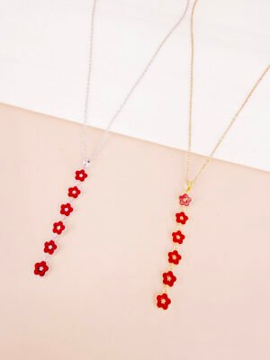 Collier Y Andromaque – Fleur rouge