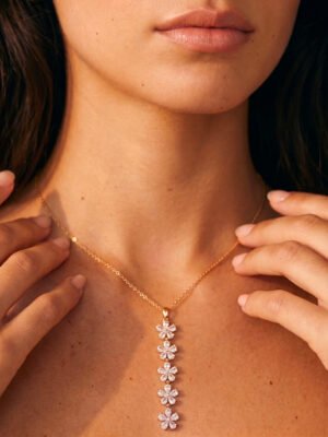 Collier Y Électre – Fleur zircon
