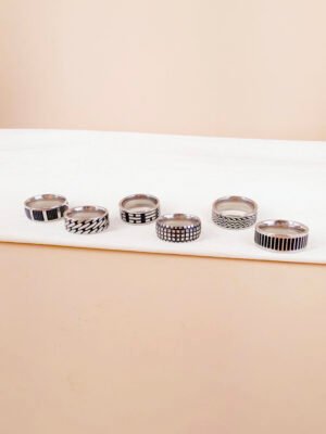 Lot de 6 bagues homme