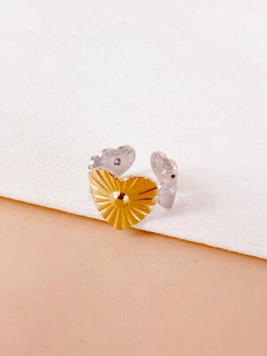 Bague Louise coeur argent doré