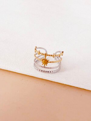Bague Jeanne étoile argent doré