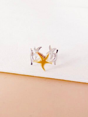 Bague Adélaïde étoile de mer argent doré
