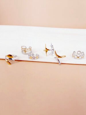 Lot de 6 bagues argent doré Carmen