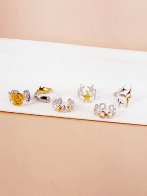 Lot de 6 bagues argent doré Havana