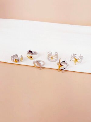 Lot de 6 bagues argent doré Orla